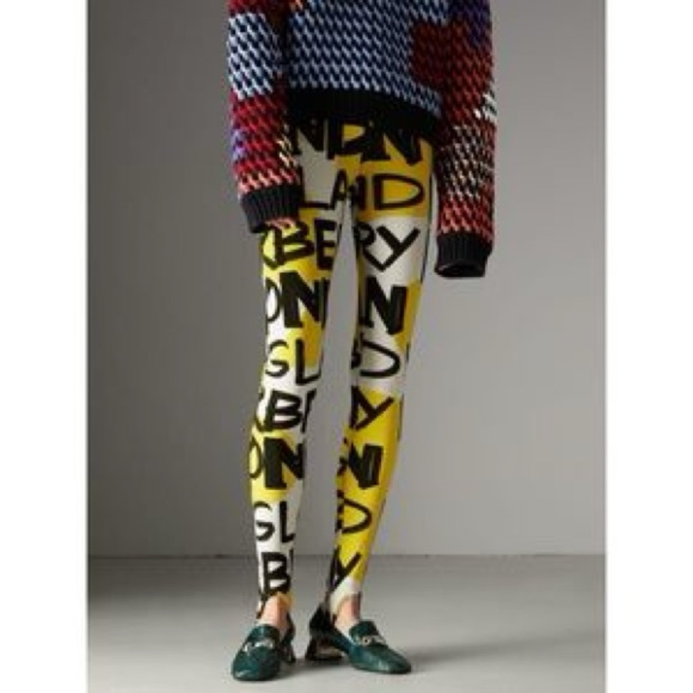 Burberry 2018 Runway Graffiti Logo Stirrup Leggings - XXL - Picture 3 of 17